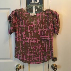 Pink/green Hunter Dixon blouse